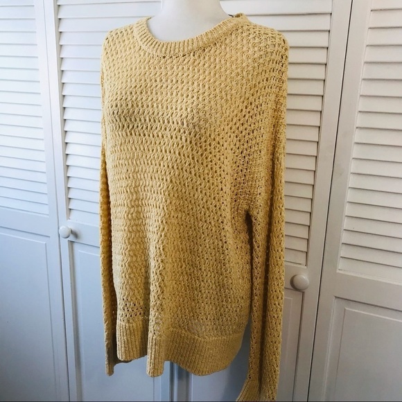 New THEORY Yellow Cotton Nylon Karenia Sweater Size Large - Picture 8 of 14